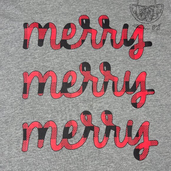 Instant Message / Long T-shirt Pajamas Graphic Christmas/ Size S / Color Grey - Picture 4 of 4